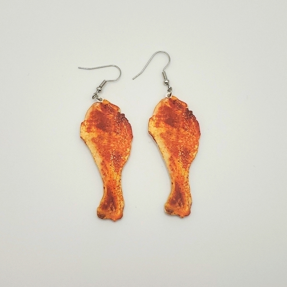 Realistic Chicken Drumstick Earrings